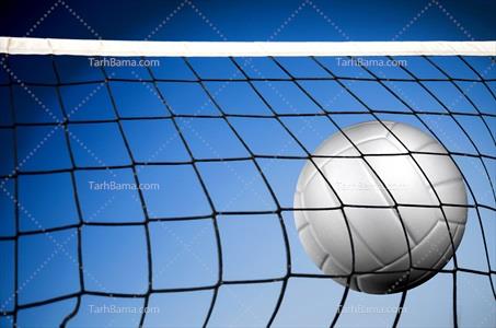 تصویر با کیفیت توپ والیبال در برخورد با تو والیبال